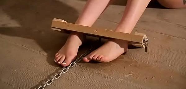  nude 19yo slave shackled to the wall